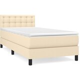  Okvir kreveta s oprugama i madrac krem 80x200 cm od tkanine | shoptok.hr