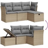  4-dijelni set vrtnih sofa s jastucima bež od poliratana | shoptok.hr