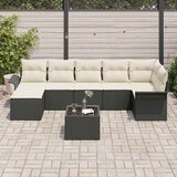  Sjedeća garnitura za vrt 8 kom. Crna poliratan 297,5 x 132,5 x 69 cm | shoptok.hr