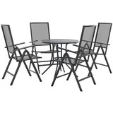  The Living Store Nastavljivi vrtni stoli 5 kosov antracit prašno barvano jeklo - Komplet Vrtnih Stolov, (21461137) | Shoptok.si