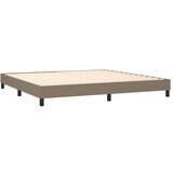  Box spring postelja z vzmetnico LED taupe 200x200 cm blago, (20902321) | Shoptok.si