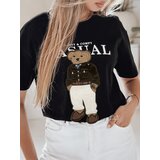 DStreet T-shirt damski oversize z haftem CLASSY TEDDY czarny | shoptok.hr