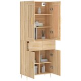  Visoka komoda hrasta sonome 69,5x34x180cm od konstruiranog drva Slike