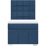vidaXL Box spring postelja z vzmetnico modra 90x200 cm blago | Shoptok.si
