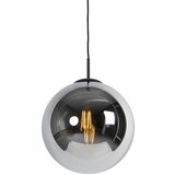 QAZQA Art Deco viseča svetilka črna z dimnim steklom 30 cm - Pallon Cene