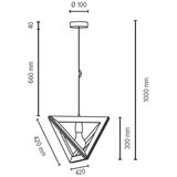  Spot-Light 1271174 - Luster na sajli TRIGONON 1xE27/60W/230V matni hrast | Eponuda.com