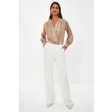 Trendyol Mink Satin Double Breasted Collar Woven Body | Shoptok.si