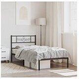 vidaXL Kovinski posteljni okvir z vzglavjem črn 107x203 cm Cene