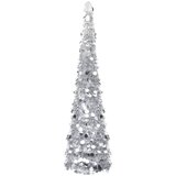 vidaXL Zložljiva umetna novoletna jelka srebrna 150 cm PET, (20579724) | Shoptok.si
