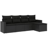  The Living Store Vrtna sedežna garnitura 5-delna z blazinami črn poli ratan - Vrtna Sedežna Garniture, (21443854) | Shoptok.si