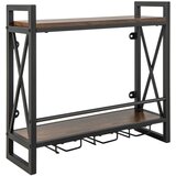 Costway Stenski regal za vino z 2 policami, (5000352505) Cene