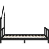  Okvir za dječji krevet crni 80 x 160 cm od masivne borovine | shoptok.hr