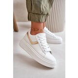 Boto Women's Sneakers On Platform Made Of Eco Leather White-Gold Brennessa | Shoptok.si