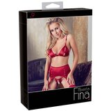 Abierta Fina - Komplet spodnjega perila z bleščečo verigo (rdeča) - L | Shoptok.si