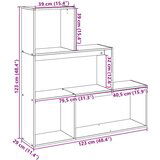 vidaXL Pregrada s knjižno omaro 3-nadstr. starinski les 123x29x123 cm | Shoptok.si