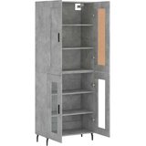 vidaXL Visoka komoda siva betona 69 5x34x180 cm od konstruiranog drva | shoptok.hr
