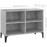 TV ormarić s metalnim nogama siva boja betona 69,5 x 30 x 50 cm | shoptok.hr
