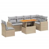Maison Chic Seti vrtnega pohištva - Vrtna garnitura - Vrtni pohištvo set 7-delna z blazinami bež poli ratan, (21806063) | Shoptok.si