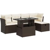 6-dijelni set vrtnih sofa od poliratana s jastucima smeđi | shoptok.hr