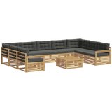  Set vanjskih sofa 10 kom. Bijela i antracit Čvrsto drvo akacije | Eponuda.com