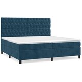  s oprugama i madracem tamnoplavi 200x200 cm baršunasti | shoptok.hr
