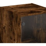 vidaXL Visoka komoda sa staklenim vratima boja hrasta 35 x 37 x 142 cm | shoptok.hr