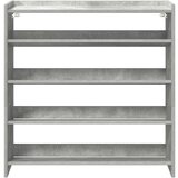 vidaXL Regal za čevlje betonsko siv 80x25x81 cm inženirski les | Shoptok.si