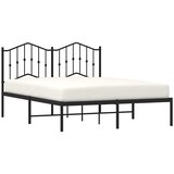  Metalni okvir za krevet s uzglavljem crni 140x190 cm | shoptok.hr