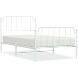 Metalni okvir kreveta uzglavlje i podnožje bijeli 107x203 cm | shoptok.hr
