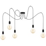  Luster na sajli MIROS 5xE27/60W/230V pauk crne boje | Eponuda.com