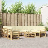  Set vanjskih sofa 10 kom. Bijela i krem Poliester | shoptok.hr