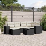  7-dijelni set vrtnih sofa od poliratana s jastucima crni | shoptok.hr