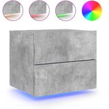  The Living Store Stenska nočna omarica z LED lučkami betonsko siva - Stenska Nočna Omarica, (21448594) | Shoptok.si