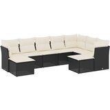 9-dijelni set vrtnih sofa s jastucima crni od poliratana | shoptok.hr