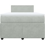 vidaXL Box spring postelja z vzmetnico svetlo siva 120x190 cm žamet | Shoptok.si