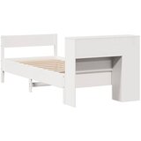  Krevet s regalom za knjige bez madraca bijeli 75x190cm borovina | shoptok.hr