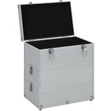 vidaXL kovčeg za šminku 37 x 24 x 40 cm srebrni aluminijski | shoptok.hr