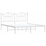 Metalni okvir za krevet s uzglavljem bijeli 160x200 cm | shoptok.hr