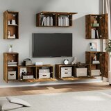  Komplet TV omaric 7-delni dimljen hrast konstruiran les, (20914407) | Shoptok.si