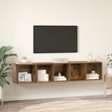 vidaXL Set TV stalka s pohranom 2 pcs Staro drvo 37 x 37 x 142.5 cm Cijene