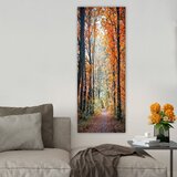 Wallxpert slika na platnu DKY114035173, šumska staza među jesenjim drvećem, 30 x 80 cm Cene