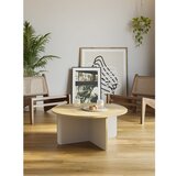 Marckeric Kremno bela/v naravni barvi okrogla mizica ø 80 cm Hillary – | Shoptok.si