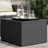  Vrtni stol sa staklenom pločom crni 55x55x37 cm poli ratan | shoptok.hr