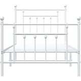  Metalni okvir kreveta uzglavlje i podnožje bijeli 90x190 cm | shoptok.hr