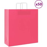 vidaXL Papirnate vrečke 50 kosov z ročaji roza 45x17x48 cm Cene