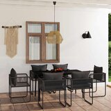  7-dijelni vrtni blagovaonski set crni | shoptok.hr