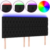  LED uzglavlje crno 200x7x118/128 cm od tkanine | shoptok.hr