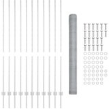  Ograjni stebri 22 kos U-kanal 160 cm pocinkano jeklo, Šesterokotna ograja 1.6x25 m pocinkano jeklo | Shoptok.si