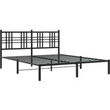 Metalni okvir za krevet s uzglavljem crni 150x200 cm | shoptok.hr