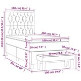 Box spring krevet s madracem tamnoplavi 100x200 cm baršunasti | shoptok.hr